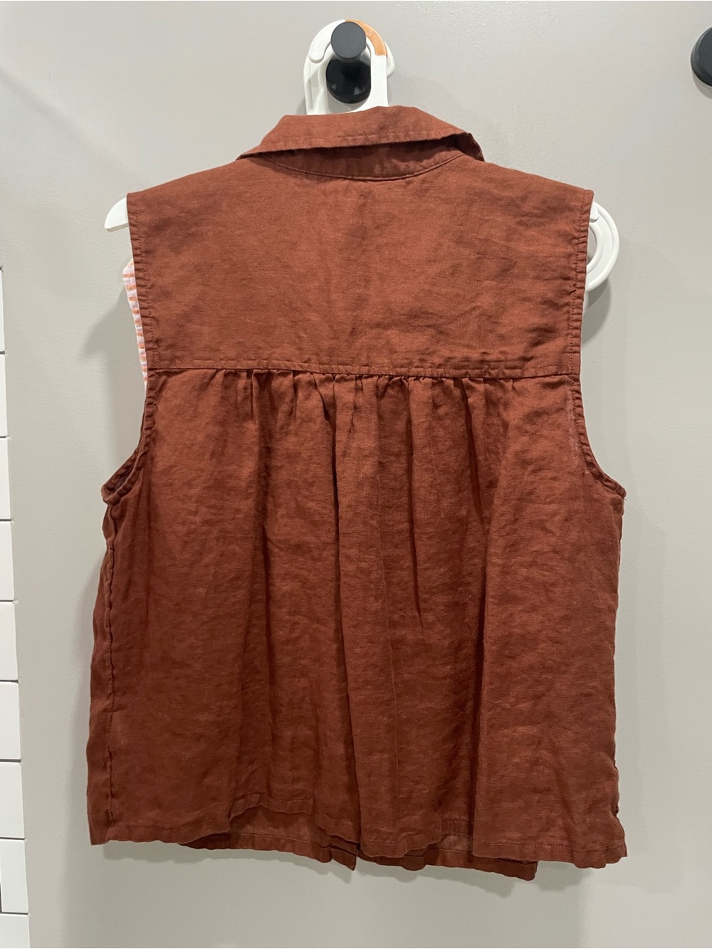 C&C California Pink Stripe & Rust Brown Sleeveless Button-Front Tops - Picture 8 of 8